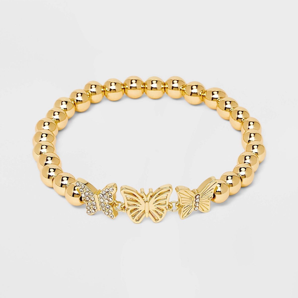 SUGARFIX by BaubleBar Pave Butterfly Stretch Bracelet - Gold | Target