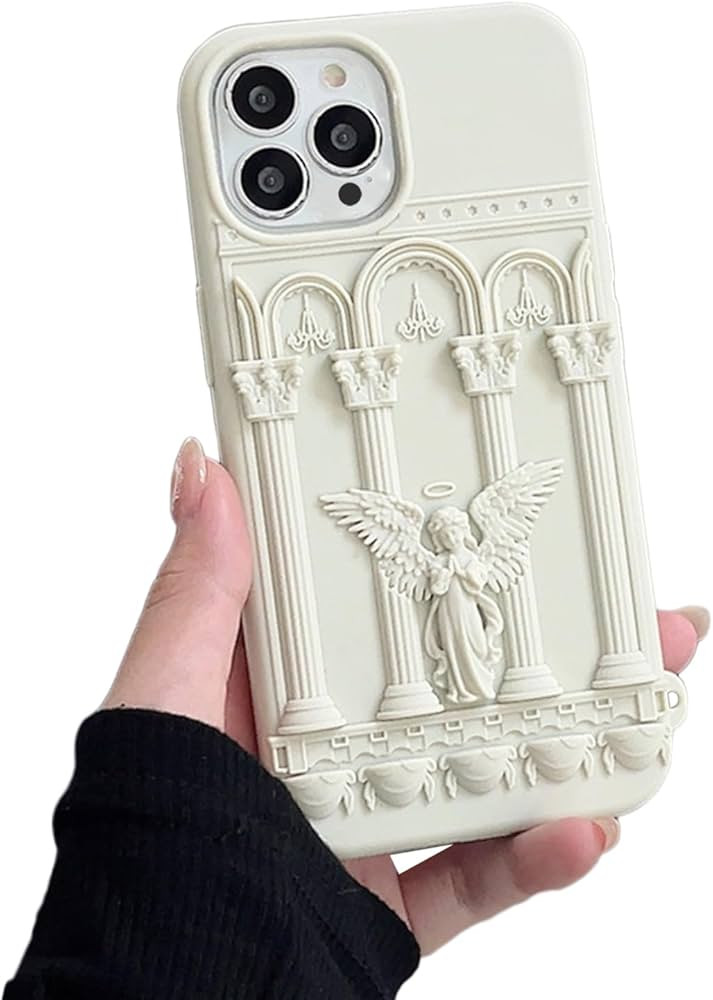 Ownest Compatible for iPhone 15 Pro Max Case with Silicone 3D Cute Angel Statue Retro Pattern Fas... | Amazon (US)