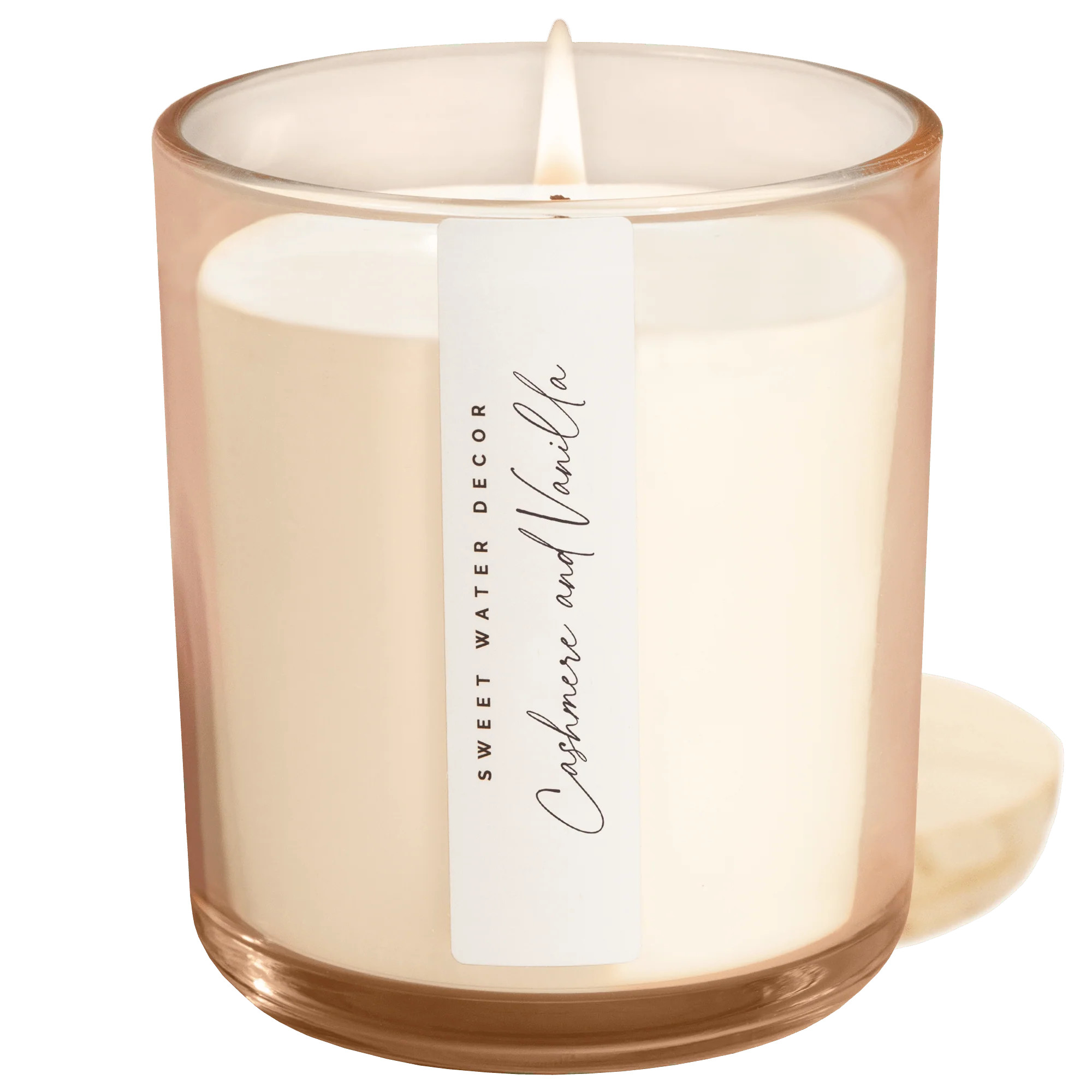 Cashmere and Vanilla Soy Candle - Tinted Glass Jar - 12 oz | Sweet Water Decor, LLC