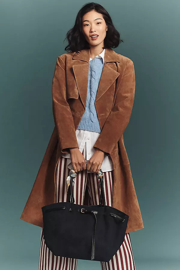 Suede Trench Coat Jacket | Anthropologie (US)