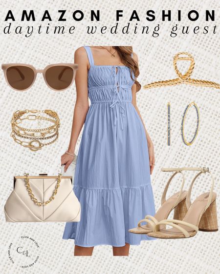 Day time wedding inspo from Amazon 👏🏼 this dress is beautiful and can also be worn for date night or brunch! 

Summer time dress, sun dress, heels, clutch, clutch bag, handbag, gold jewelry, bracelet, hair clip, claw clip, earrings, sunnies, sunglasses, wedding guest dress, summertime wedding, daytime wedding, Womens fashion, fashion, fashion finds, outfit, outfit inspiration, clothing, budget friendly fashion, summer fashion, spring fashion, wardrobe, fashion accessories, Amazon, Amazon fashion, Amazon must haves, Amazon finds, amazon favorites, Amazon essentials #amazon #amazonfashion


#LTKWedding #LTKMidsize #LTKStyleTip