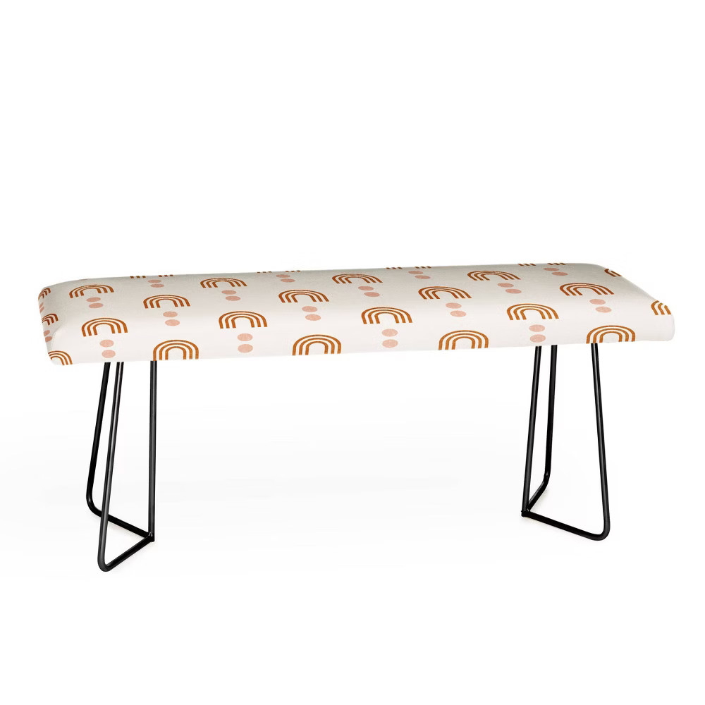 Little Arrow Design Co Aria Orange Geometric Rainbow Bench - Deny Designs | Target
