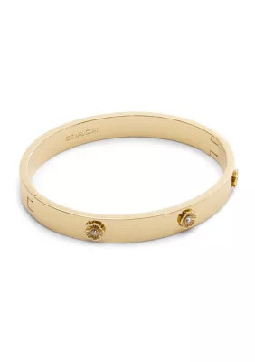 COACH Signature Tea Rose Enamel Bangle Bracelet | Belk