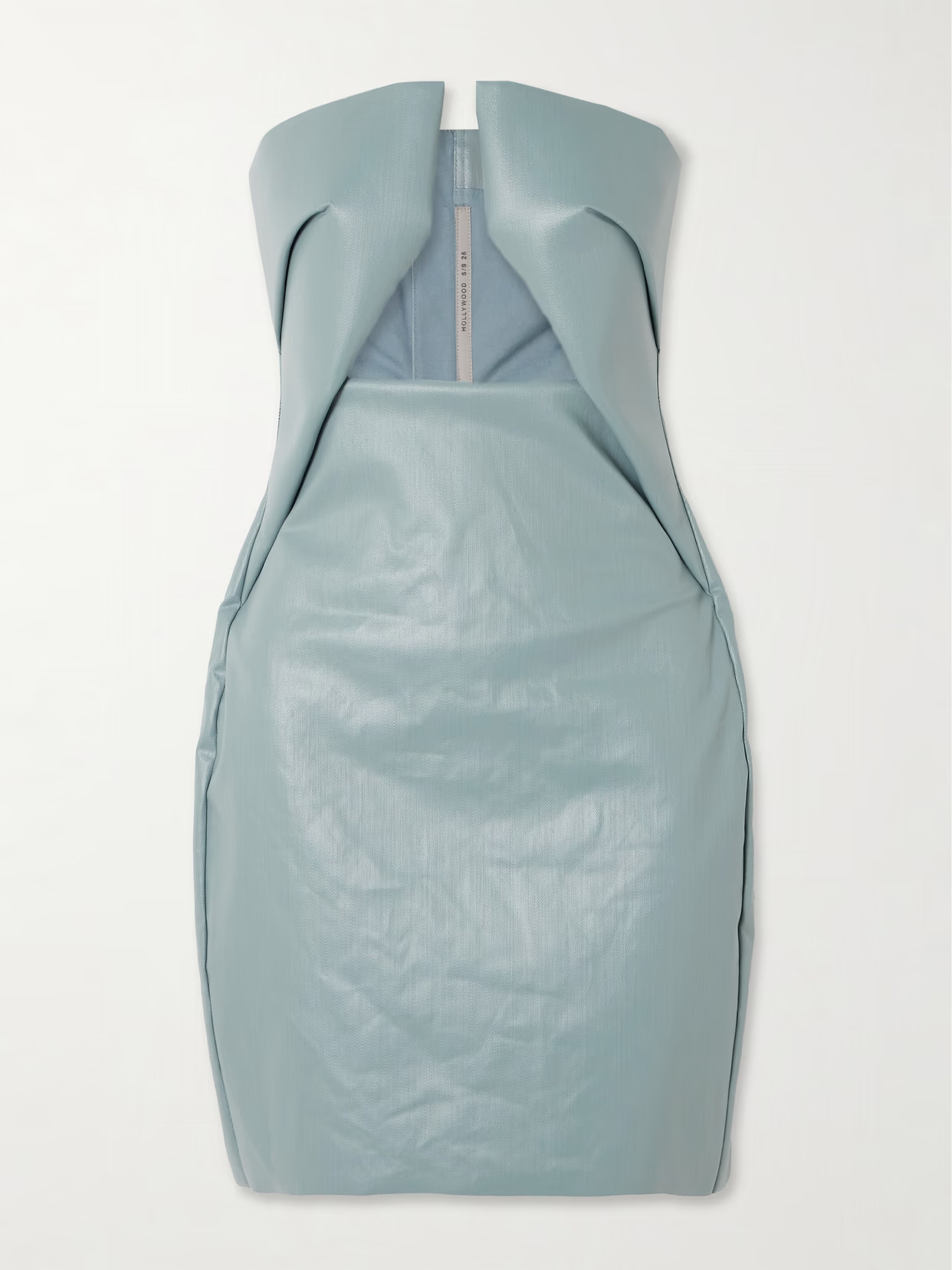 Rick Owens - Strapless Cutout Coated-denim Mini Dress - Blue | NET-A-PORTER (US)
