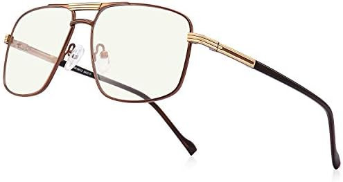 Reading Glasses for Men Square Double Bridge Blue Light Blocking Computer Readers | Amazon (US)