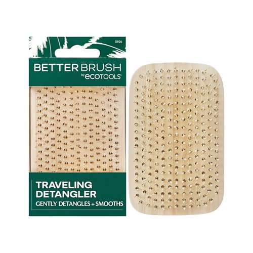 EcoTools Travel Detangler Hairbrush, Gently Detangle & Smooth Hair, Brush For Wet Or Dry Hair, Heat Resistant, Mini Renewable Bamboo Hairbrush For Styling On-The-Go, Vegan & Cruelty-Free, 1 Count | Amazon (US)