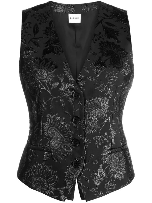 P.A.R.O.S.H. Floral Jacquard Gilet  - Farfetch | Farfetch Global