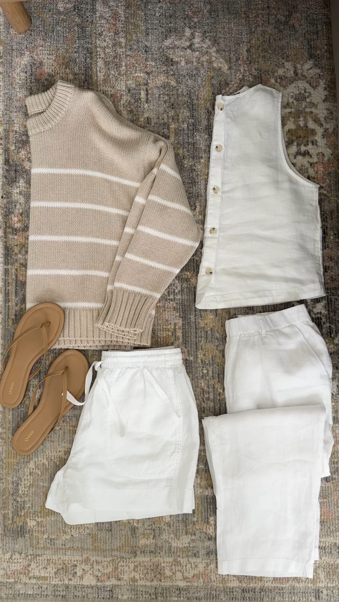 @Quince Favorites under $50! Their linen pieces come in tons of styles and colors for easy mixing and matching all summer long.
-small tank
-small shorts + pants, I’m 5’5
-I size up 1 to a medium in sweater
-sandals, tts, but size up if you’re a ½ size 

#QuincePartner

#LTKootd #LTKgrwm #LTKmomlife
