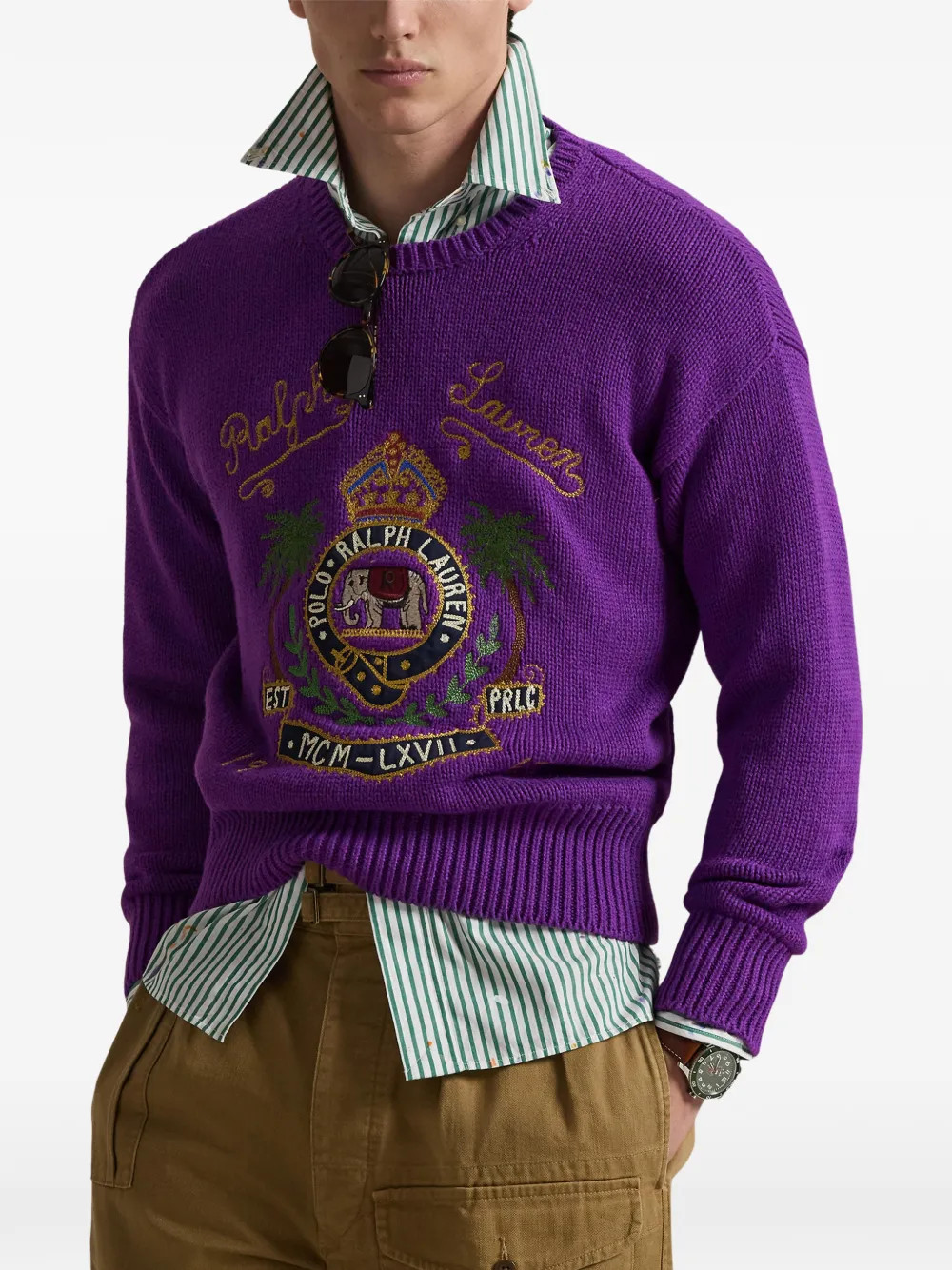 embroidered crew-neck sweater | Farfetch Global