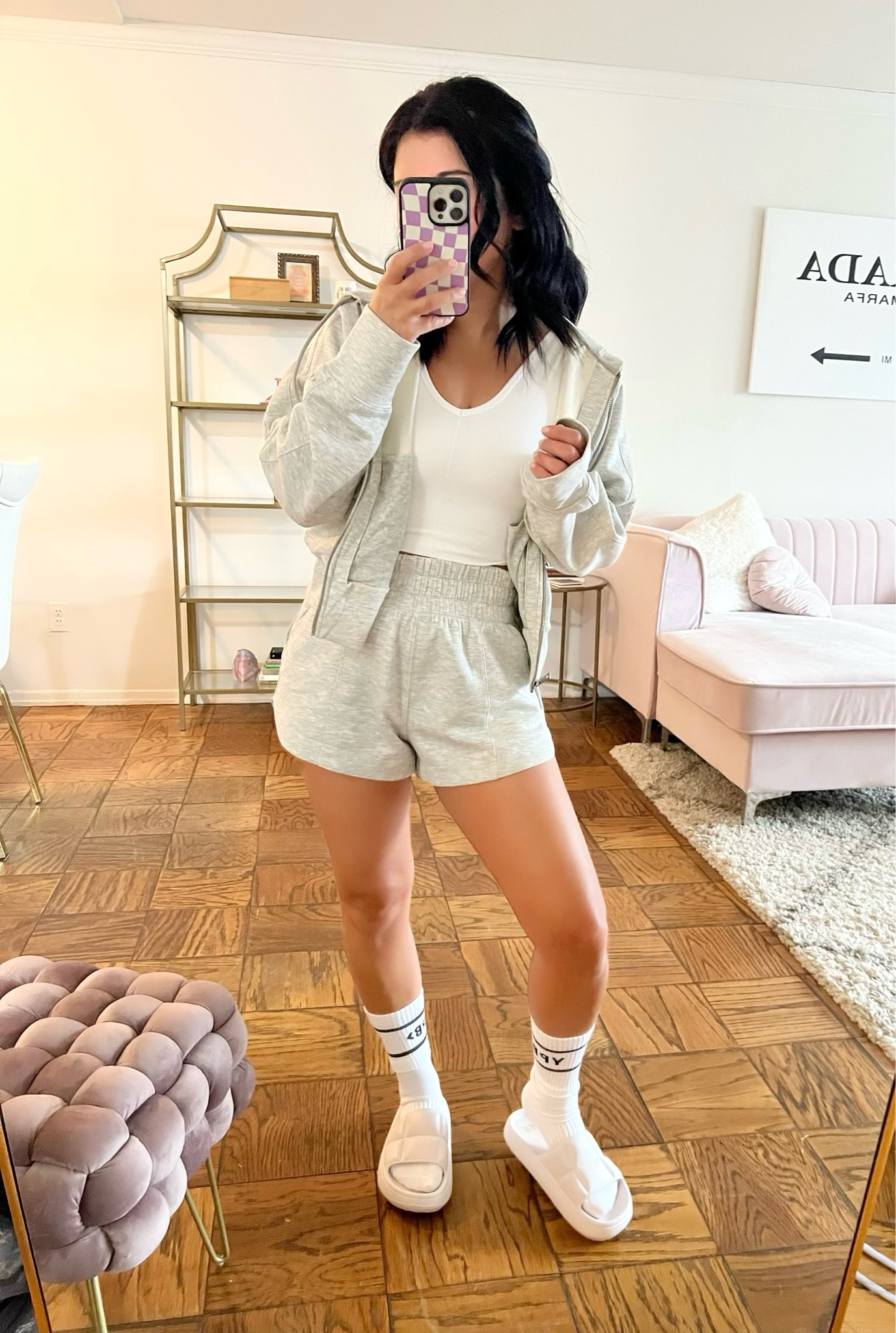 My favorite and recently most worn comfy fit! Wearing size XS in everything, S/M in the socks and size 5 in the sandals 

Abercrombie 25% off sale this weekend! 

#LTKunder50 #LTKsalealert #LTKunder100