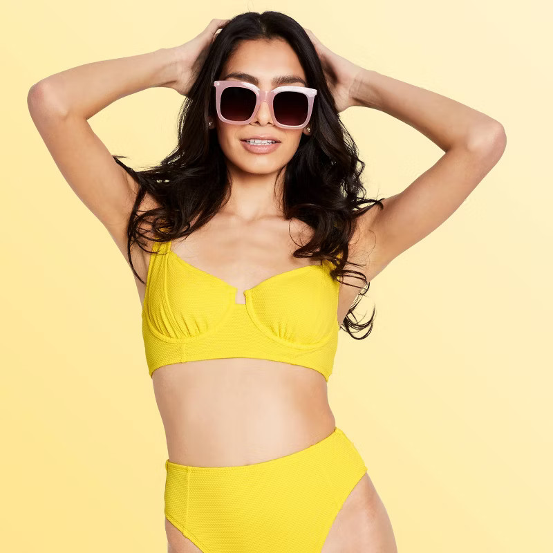 Women's Underwire Textured Bikini Top - Stoney Clover Lane x Target Yellow | Target
