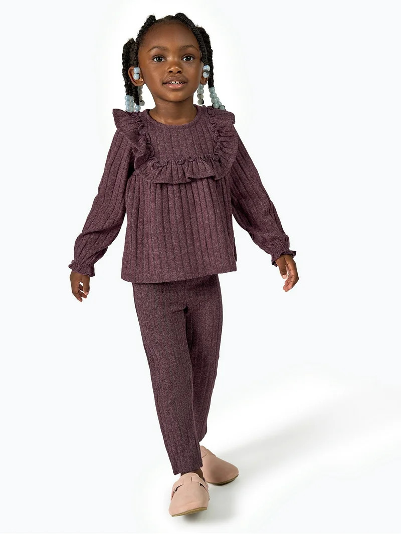 Modern Moments by Gerber Toddler Girl Ruffle Top and Pant Set, Sizes 12M-5T | Walmart (US)