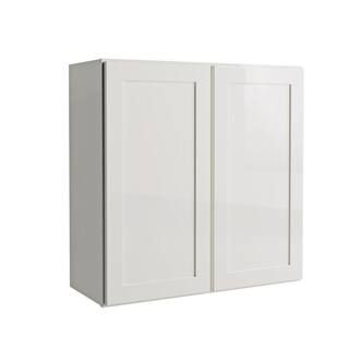 Courtland Shaker Assembled 30 in. x 30 in. x 12 in. Stock Wall Kitchen Cabinet in Polar White Fin... | The Home Depot