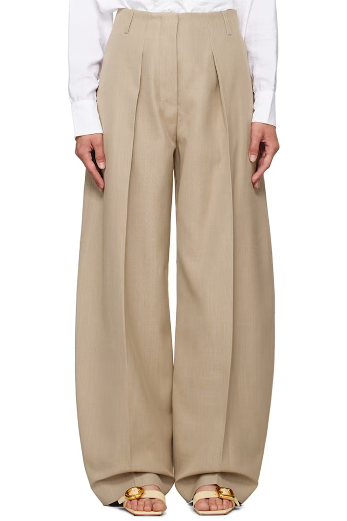 JACQUEMUS - Beige La Casa 'Le pantalon Ovalo' Trousers | SSENSE
