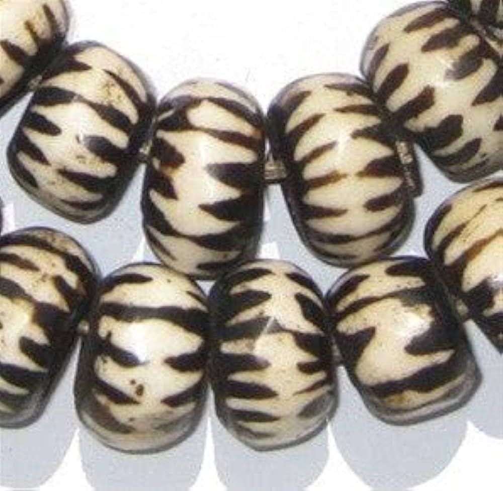 Batik Bone Beads - Full Strand of Fair Trade African Beads - The Bead Chest (Large, Chevron Desig... | Amazon (US)