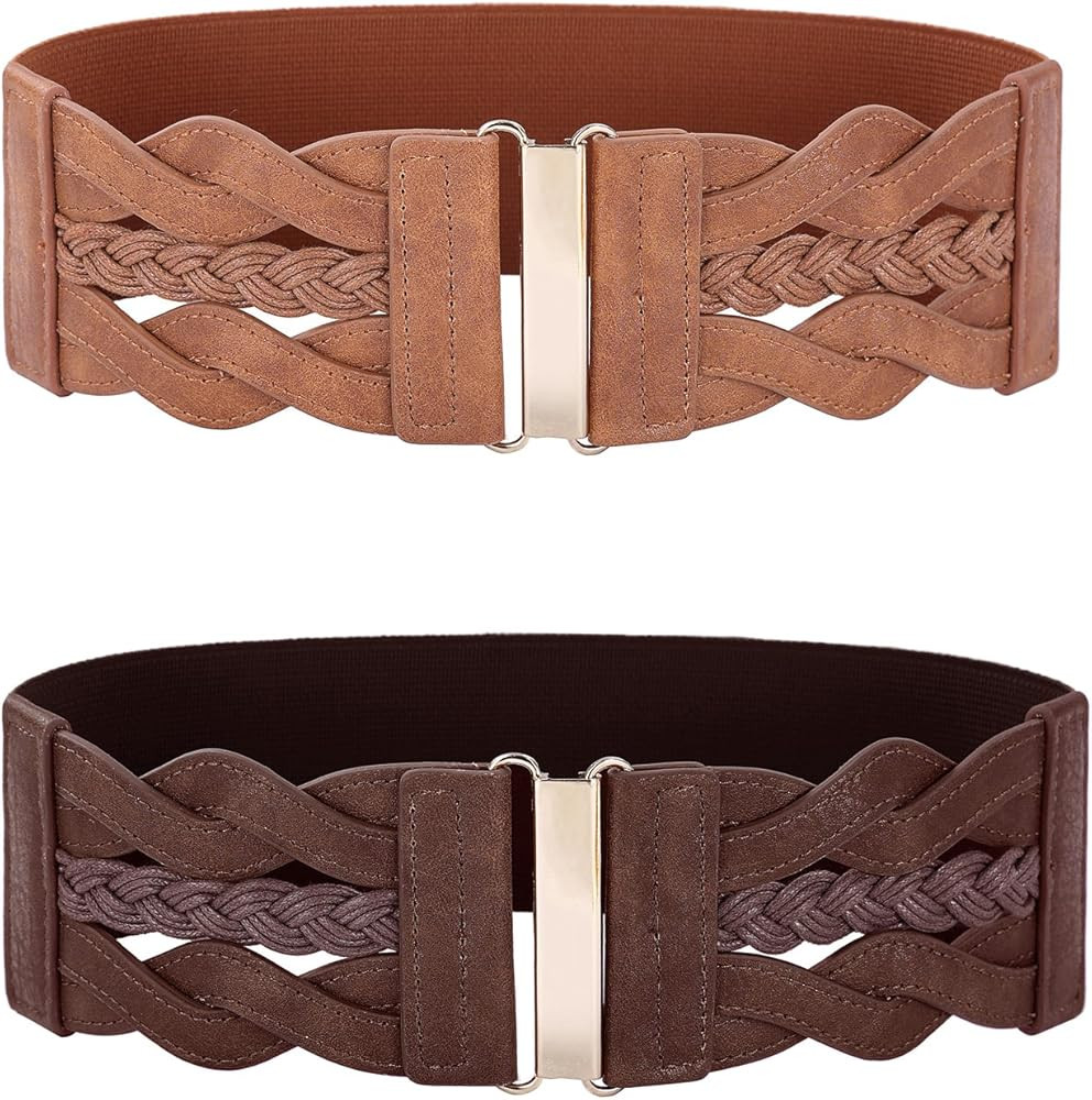 GRACE KARIN Women's Elastic Vintage Belt Stretchy Retro Wide Waist Cinch Belt | Amazon (US)