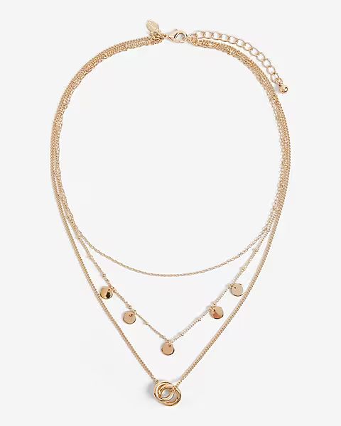 3 Row Linked Pendant Necklace | Express