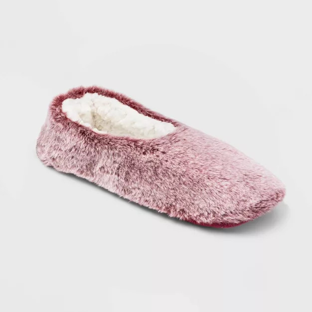 Women's Faux Fur Cozy Pull-On Slipper Socks | Target
