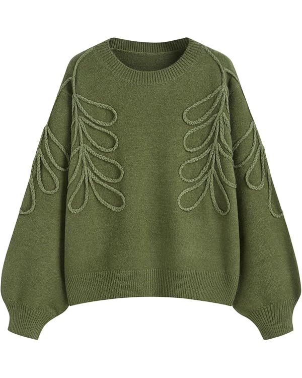 CIDER Women's Oversized Sweaters Long Sleeve Round Neck Tops Knit Pullover Sweater | Amazon (US)