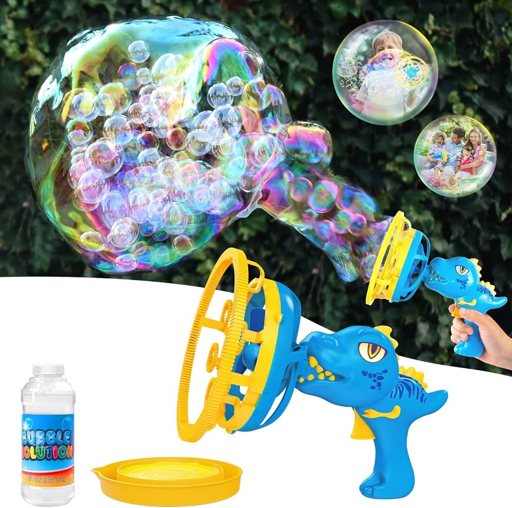 Bubble Gun Bubble Machine Dinosaur Bubble Blower Toy for Kids and Toddlers Bubble in Bubble Gun P... | Amazon (US)