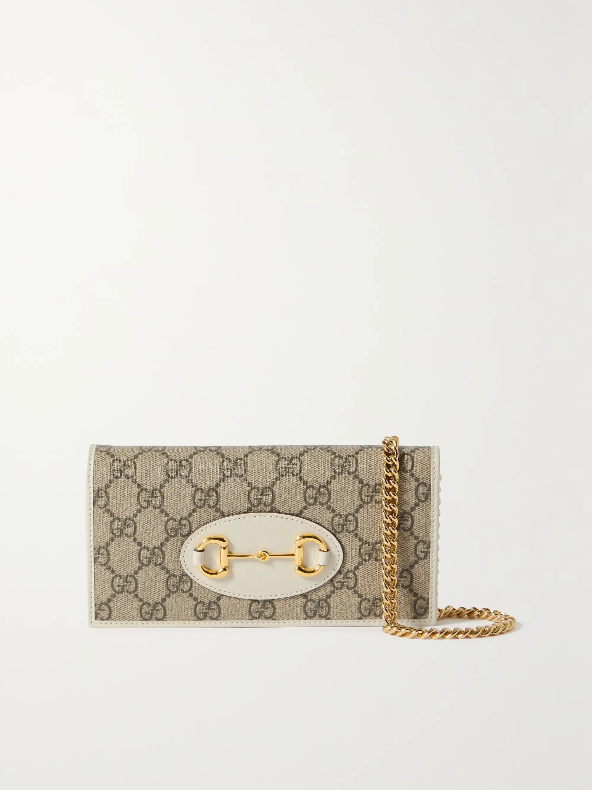 Horsebit 1955 leather-trimmed printed coated-canvas shoulder bag | NET-A-PORTER (US)