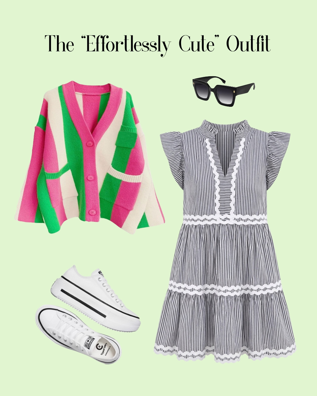 A striped dress, colorful cardigan, and white sneakers make the perfect easy spring outfit for moms and women who want a feminine look without sacrificing comfort. 

Great for brunch, weekend plans, school pick-up, and everyday mom style.

 #LTKStyleTip #LTKSeasonal #momoutfit #springdress #casualstyle #comfortablefashion #womensstyle

#LTKMothersDay #LTKgrwm #LTKootd