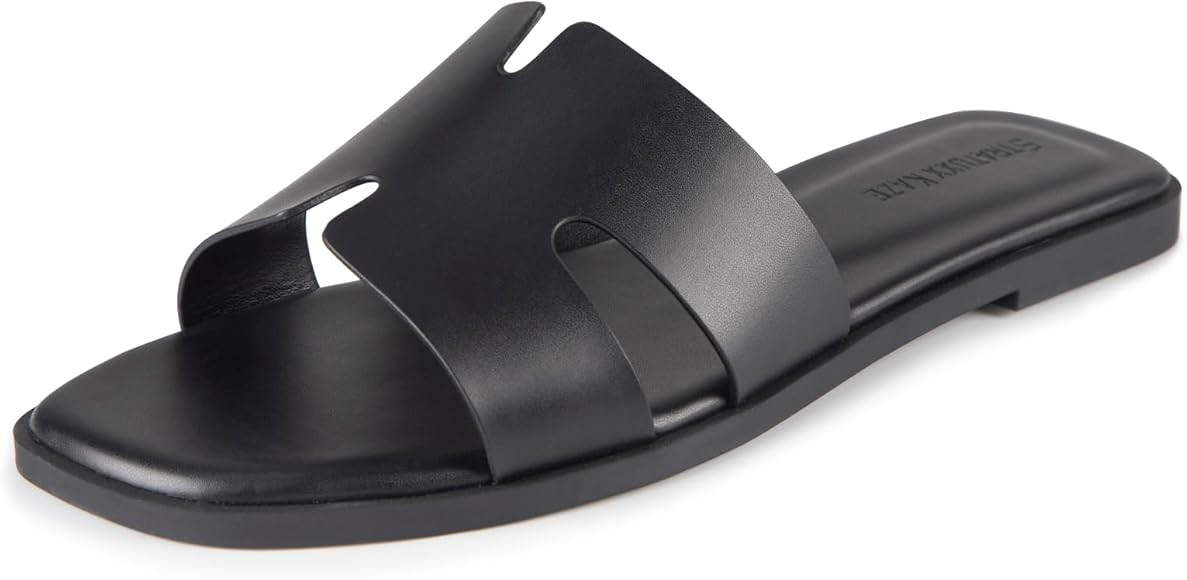 Stratuxx Kaze Open Toe Flat Dress Sandals Womens Slide Comfortable Summer Black, White, Tan Sanda... | Amazon (US)