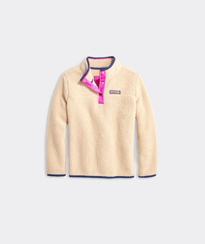 Girls' Snap Placket Sherpa Pullover | vineyard vines