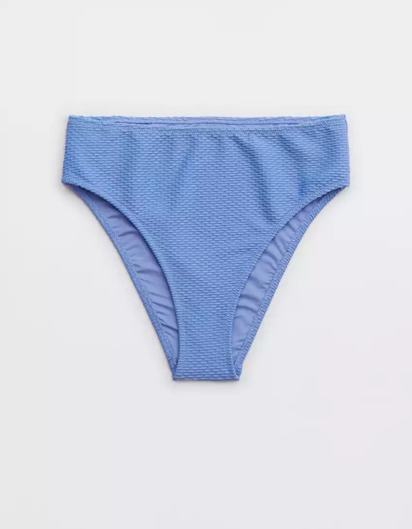 Aerie Jacquard High Cut Cheeky Bikini Bottom | Aerie