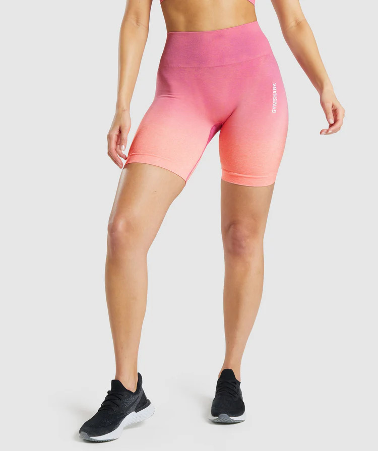 Gymshark Adapt Ombre Seamless Shorts - Orange Marl/Pink | Gymshark (Global)