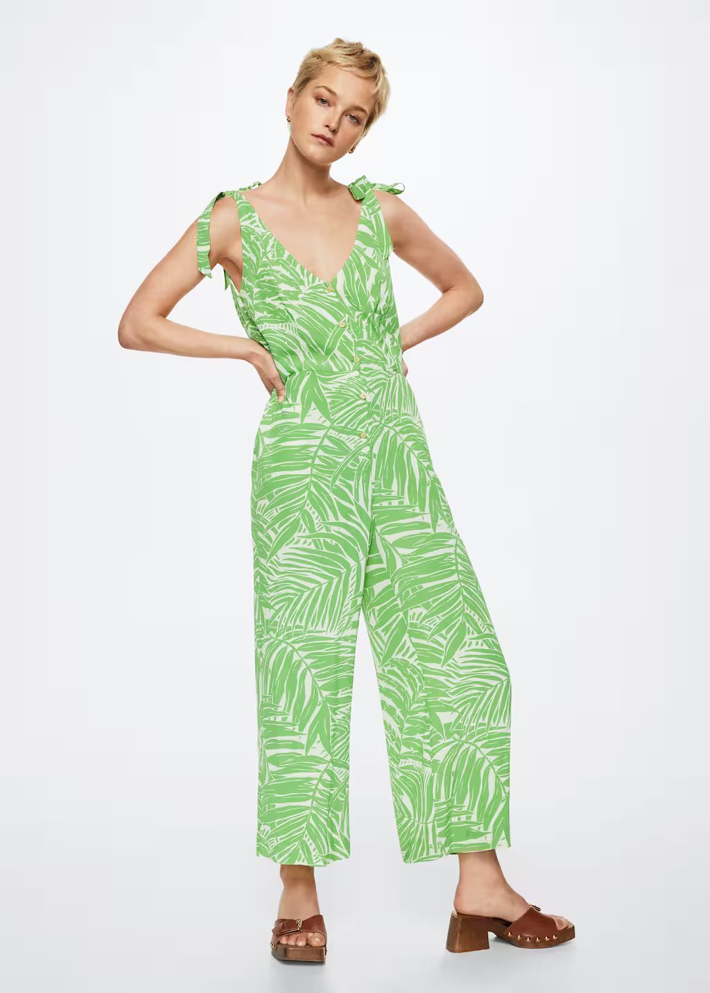 Fluid printed jumpsuit -  Women | Mango USA | MANGO (US)