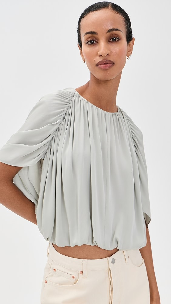 Gathered Cape Bubble Blouse | Shopbop