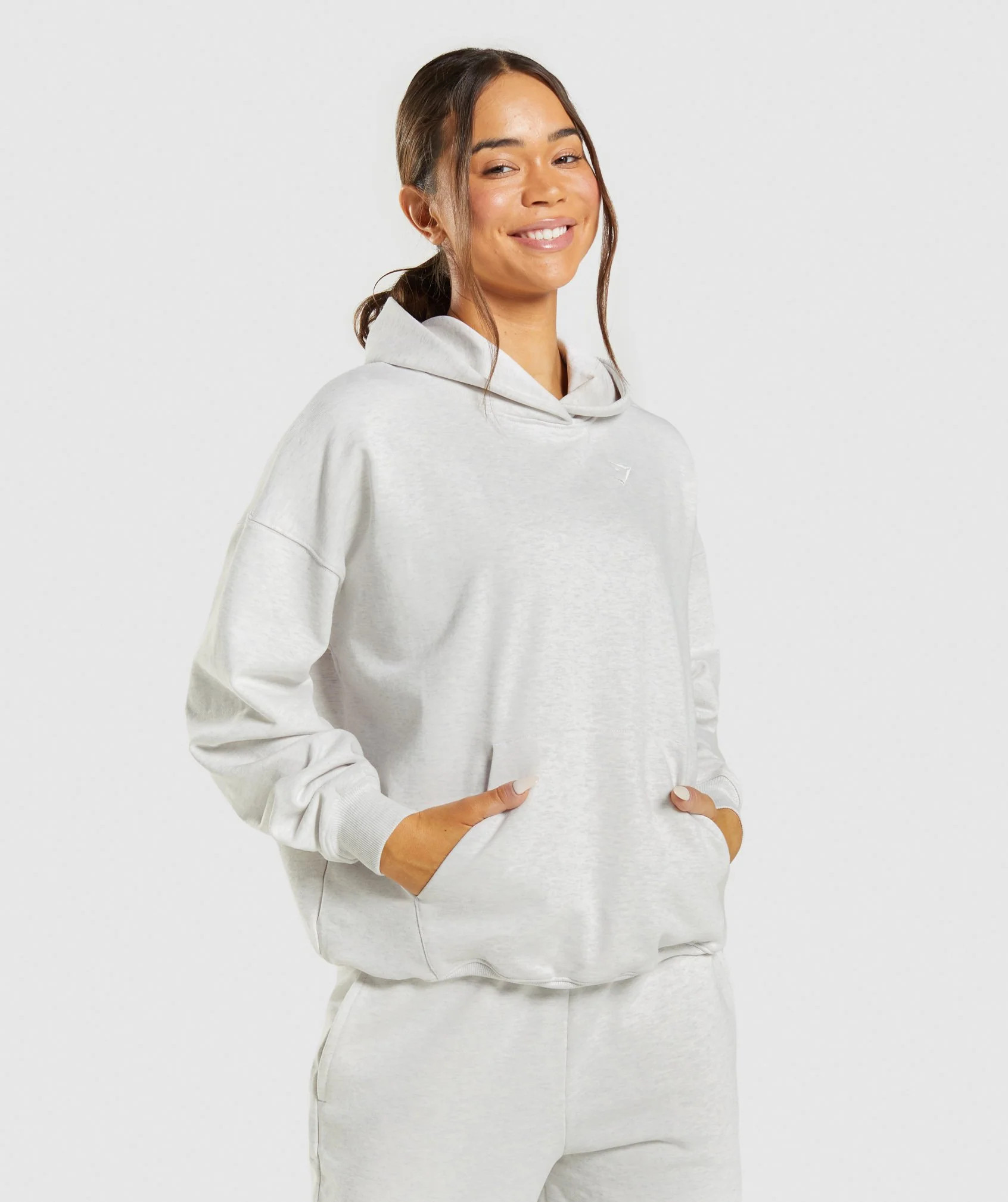 Gymshark Rest Day Sweats Hoodie - White Marl | Gymshark US