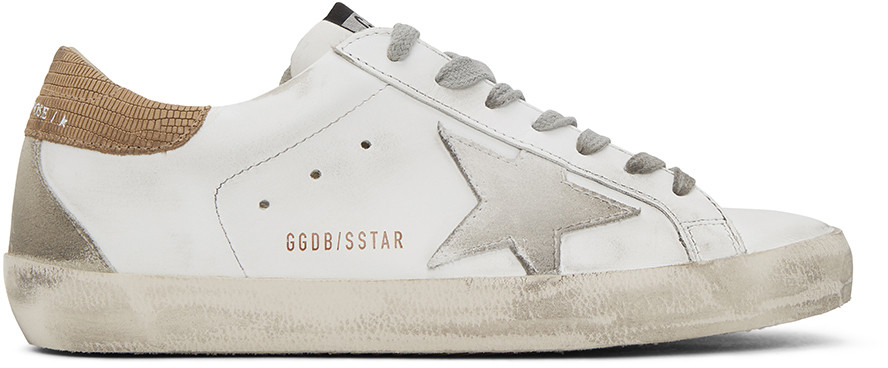 White & Brown Lizard Superstar Sneakers | SSENSE 