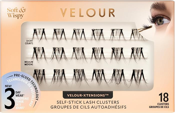 Velour-Xtensions™ Self-Stick Lash Clusters Everyday Natural, Self Adhesive Eyelashes with 18 Un... | Amazon (US)