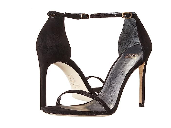 Stuart Weitzman Nudistsong Ankle Strap Sandal (Black Suede) Women's Shoes | Zappos
