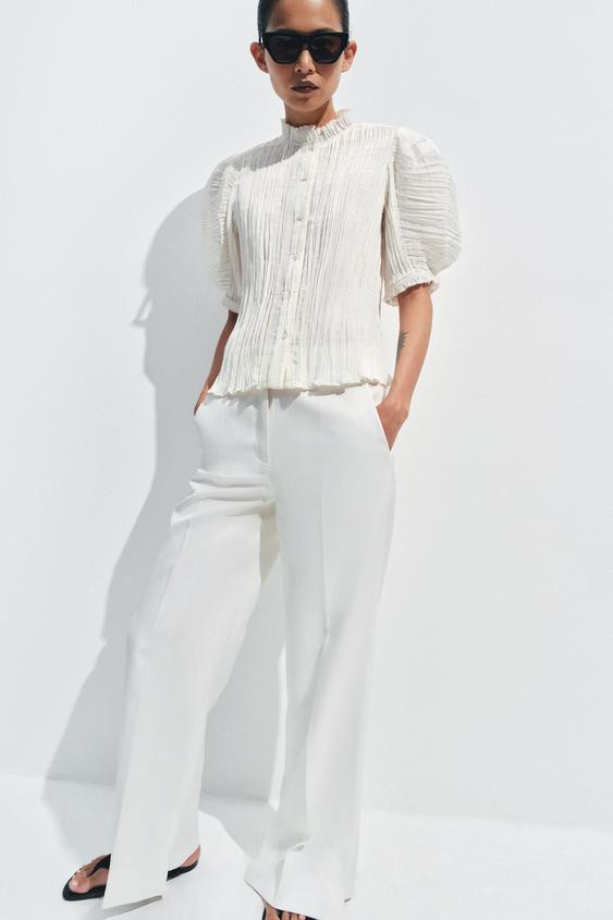 ZW COLLECTION PLEATED BLOUSE | Zara UK