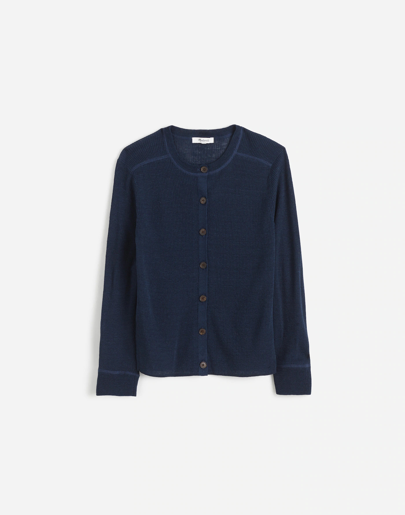 Linen-Blend Crewneck Cardigan | Madewell