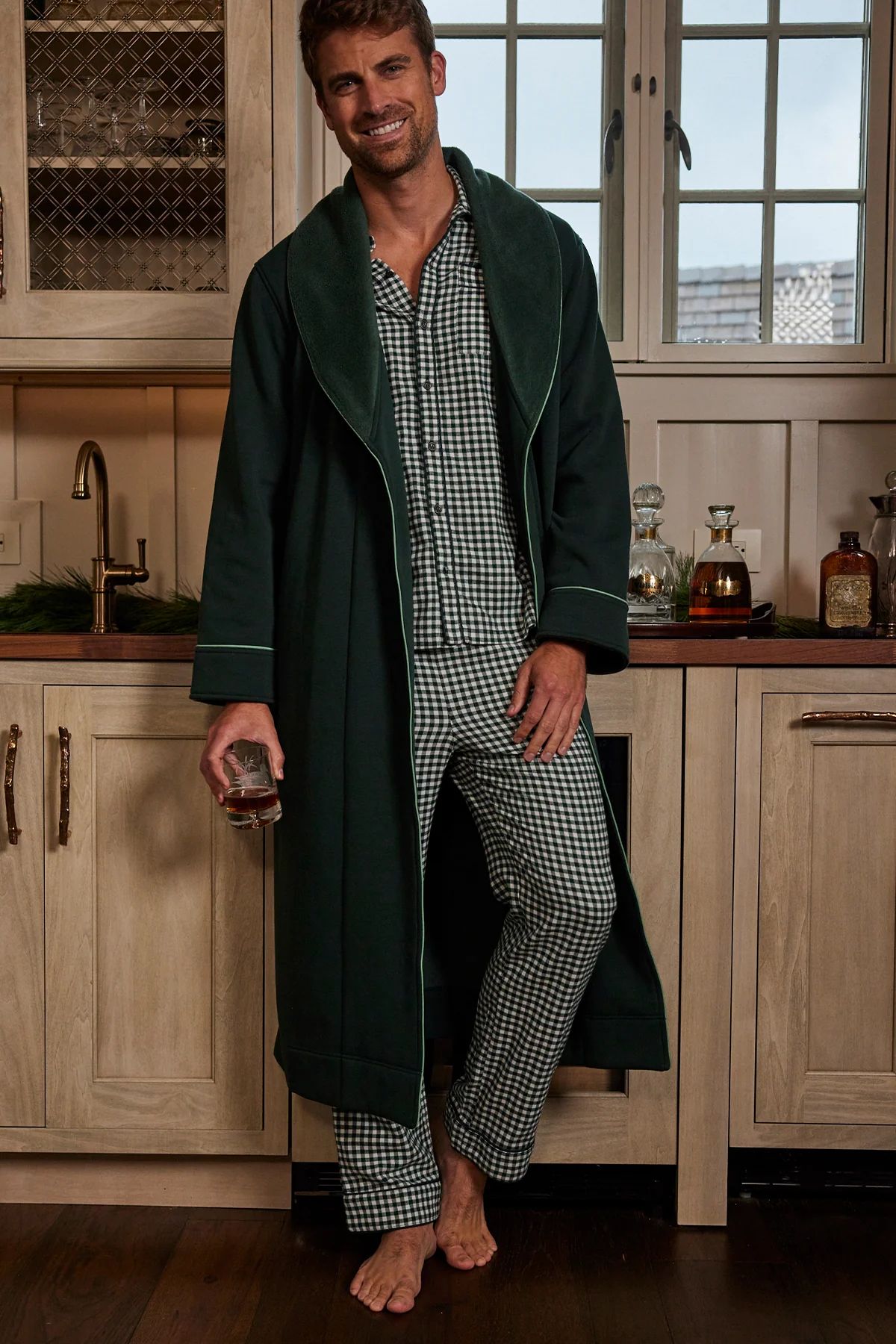 Men's Cozy Robe in Conifer | Lake Pajamas