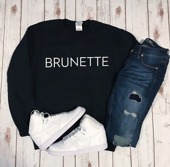 Brunette Blonde Sweatshirt Unisex slogan women top cute womens jumper slogan sweatshirt funny slogan | Etsy (US)