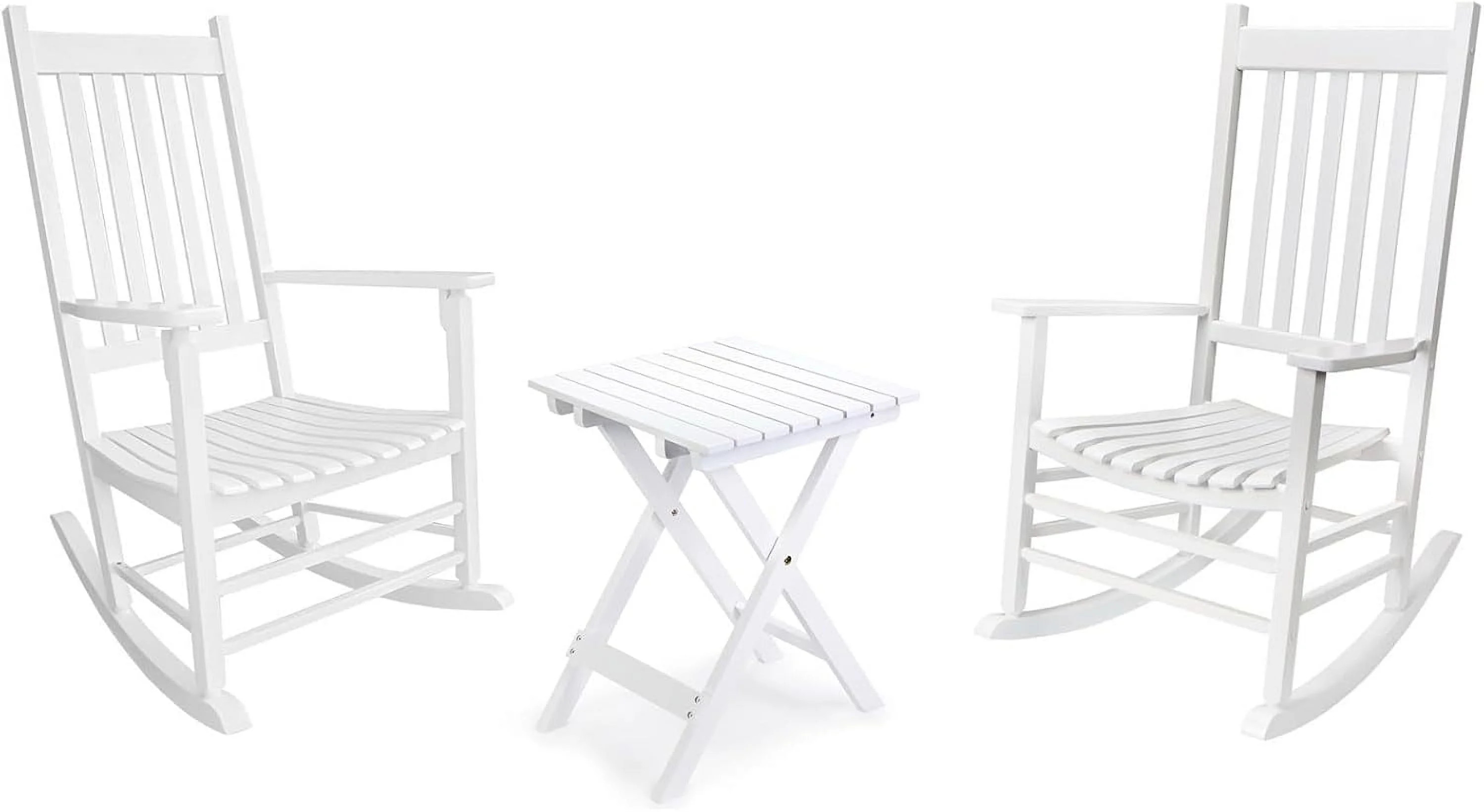 Rocking Chairs Outdoor Set, porch rocking chairs set of 2, Wooden Rocking Chair With Outdoor Side... | Walmart (US)