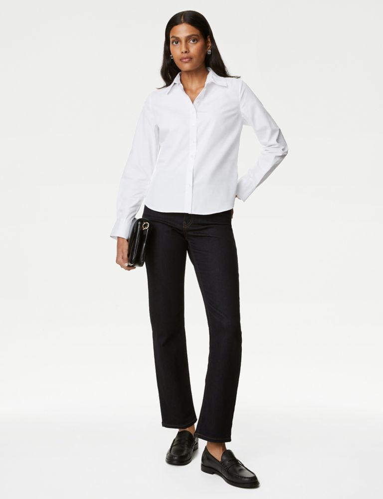 Cotton Rich Fitted Collared Shirt | Marks & Spencer (UK)