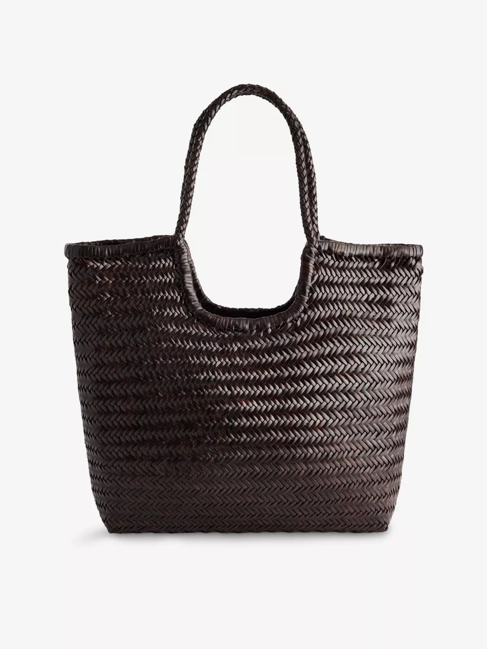 NS Diagonal Triple Jump Leather Tote Bag | Selfridges