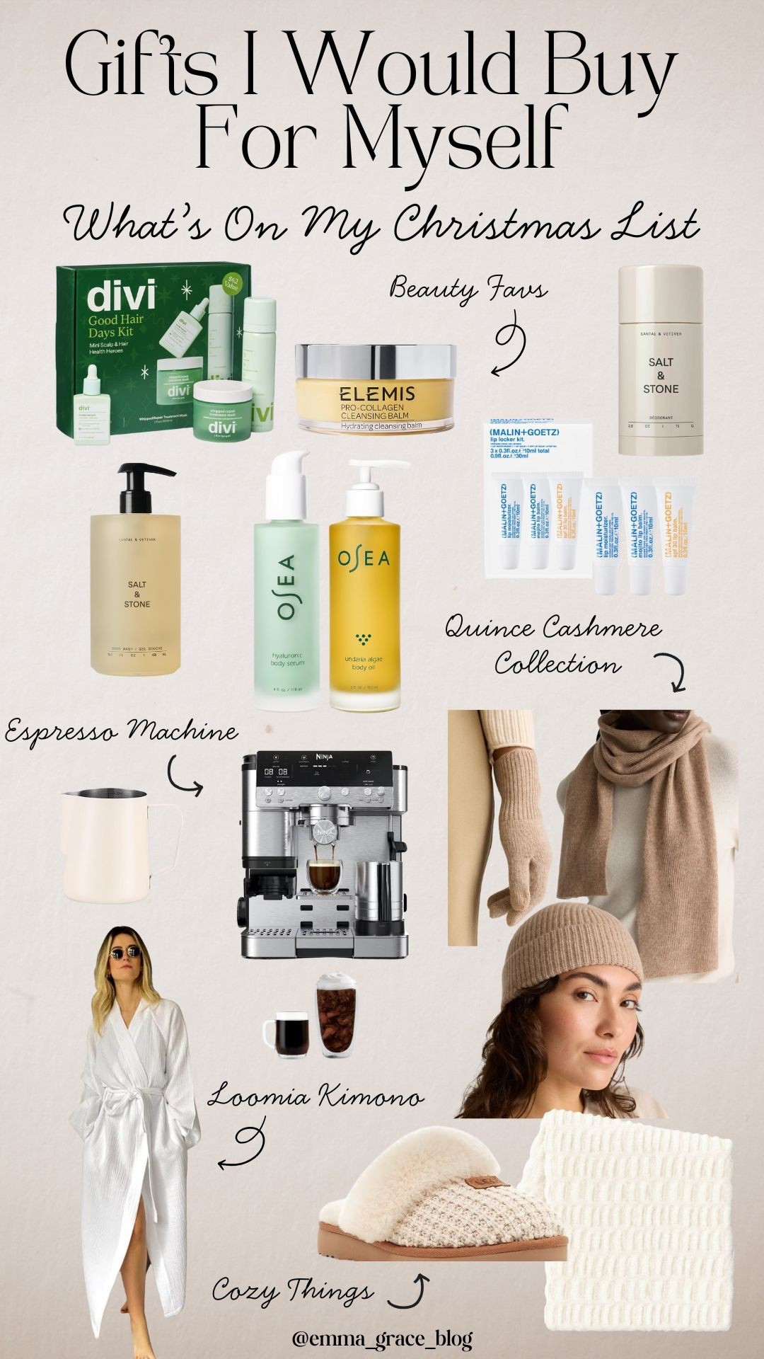 Items I already have and love plus some wishlist items!! This kimono is $$ but I’ve had mine for over a year and it’s perfect, washes well, so comfy and luxe! It’s also 30% off right now making it a steal! Elemis also just kicked off a big sale that’s worth checking out and if anyone wants to gift me this espresso maker/coffee/barista, I would love you forever @ninja

#LTKGiftGuide #LTKHoliday #LTKCyberWeek