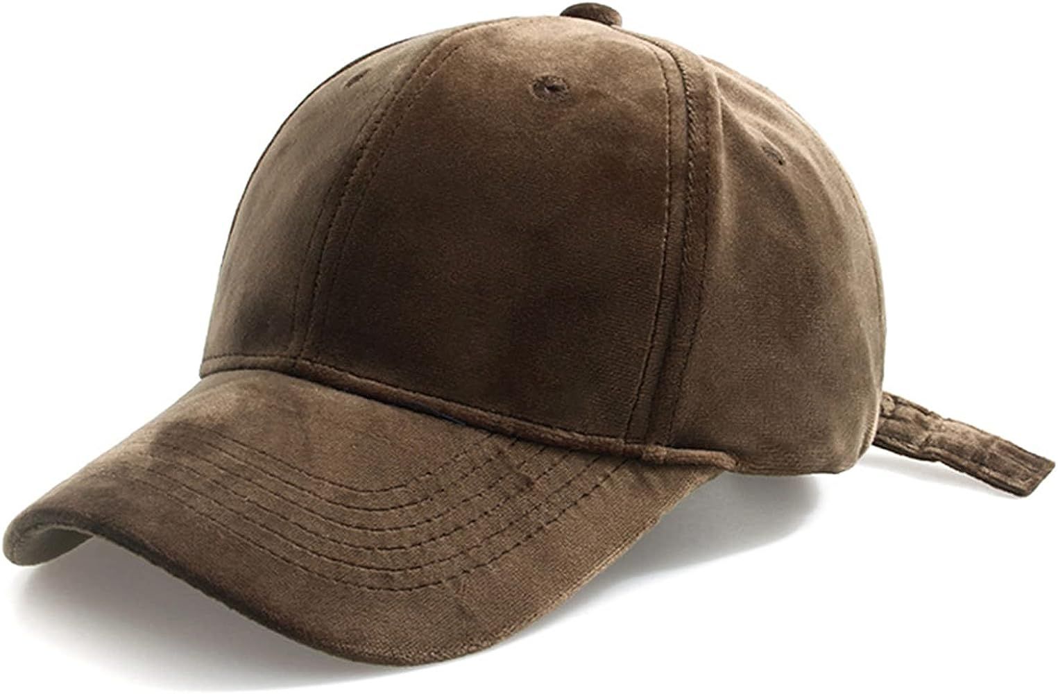 Women's Winter Fall Classic Style Velvet Baseball Cap 6 Panel Fashionable Adjustable Sports Hat for  | Amazon (US)