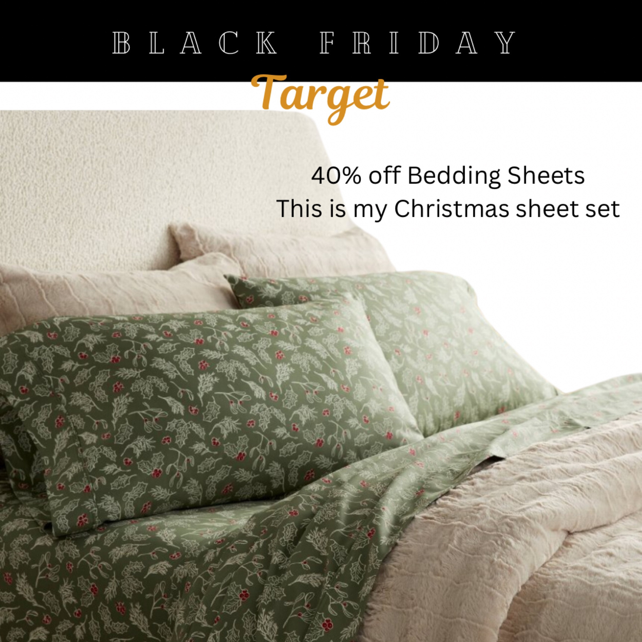 Black Friday Sale: Target 

Bedding Sheets are 40% off. I added the sheet set I bought for Christmas  

#LTKSaleAlert #LTKHoliday #LTKHome