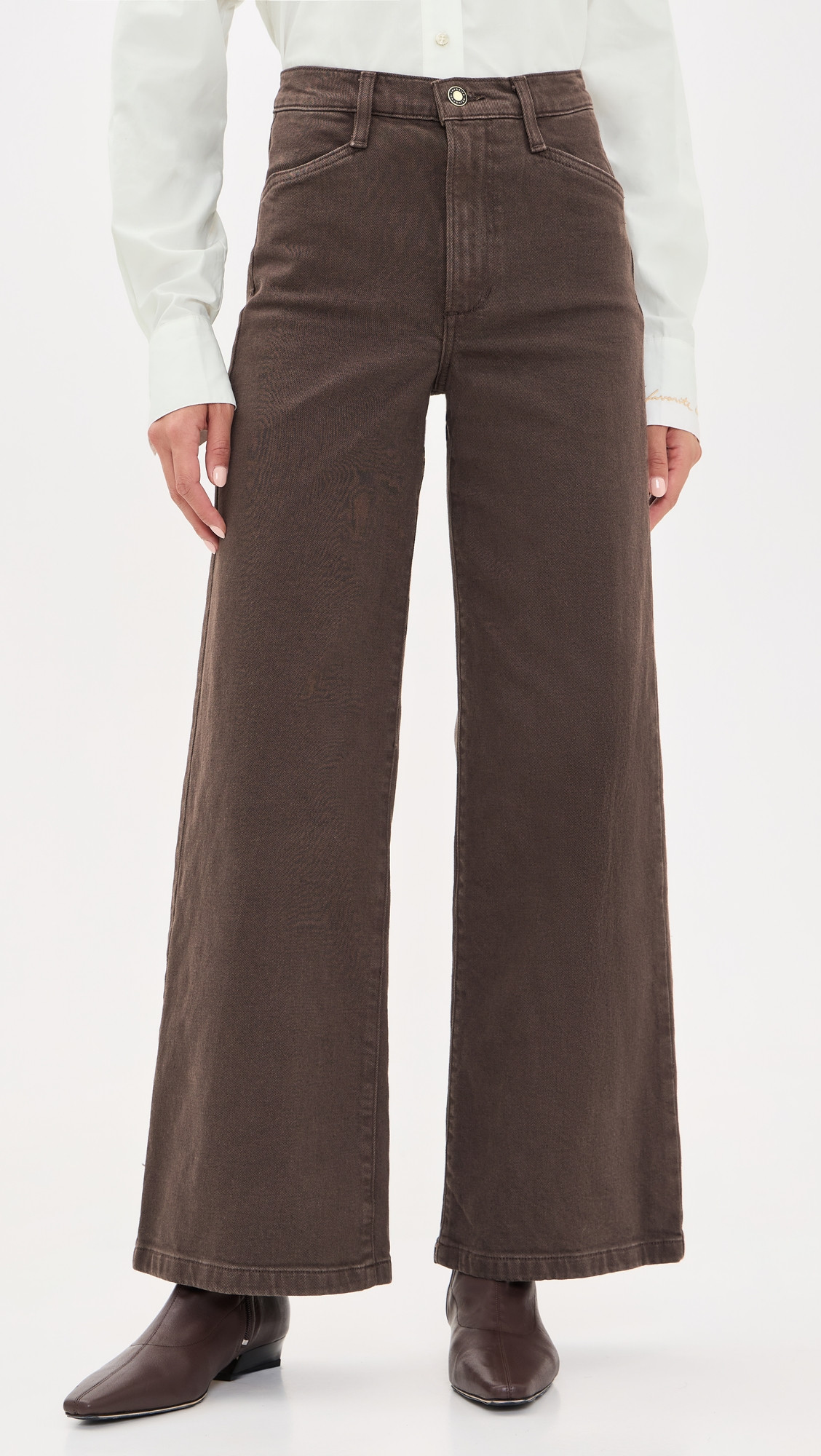 Favorite Daughter The Mischa Wide Leg Ankle Jeans Espresso 31 | Shopbop