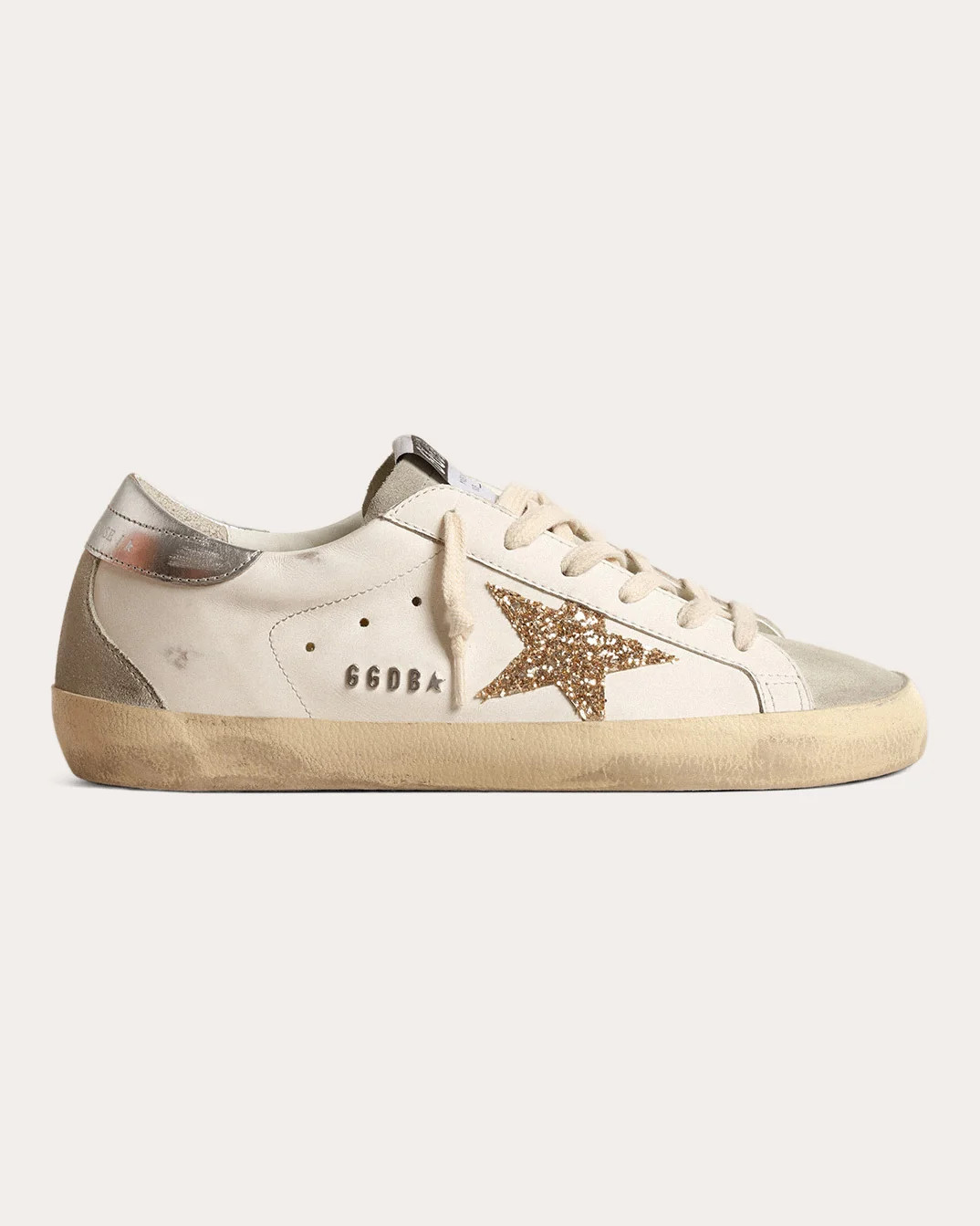 Golden Goose Women's Super Star Sneaker in White/ice/gold/silver Suede/Leather/Rubber | Olivela