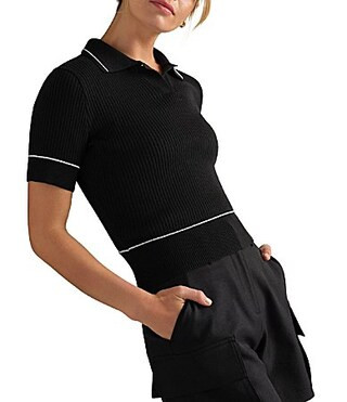 RHONE Birdie Collar Neckline Short Sleeve Contrast Piping Sweater Polo - XL | Dillard's