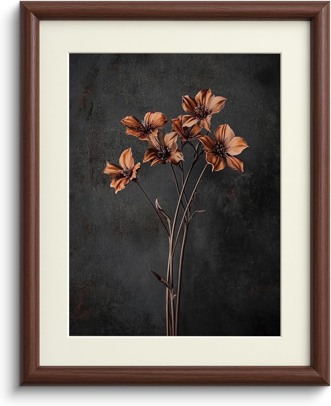 InSimSea Brown Framed Canvas Wall Art, Bedroom Small Vintage Art 11x14 Inch | Retro Dried Floral Paintings Prints, Country Moody Shelf Decor for Living Dining Room Hallway, Canvas Prints Picture | Amazon (US)